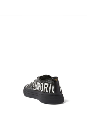 Recyled Knit Jacquard Logo Low-Top Sneakers
